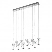 Eglo-Pianopoli H/L 10x2.5W Led 3000K Chrome / Crystal Pendant Light